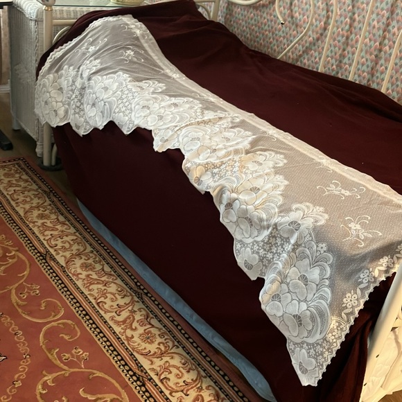 VINTAGE SWAG VALENCES PAIR  SEMISHEER COTTON POLYESTER - Picture 3 of 15